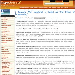 7 Reasons Why JavaScript is Hailed as 'The Future of Programming'
