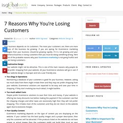 7 Reasons Why You're Losing Customers - IS Global Web
