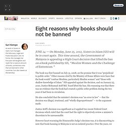 Opinion - Suri Kempe - Eight reasons why books should not be banned @ Sun Jun 24 2012