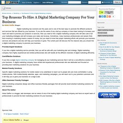 Top Reasons To Hire A Digital Marketing Company For Your Business