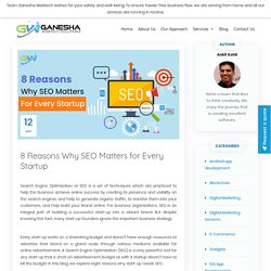 8 Reasons Why SEO Matters for Every Startup - Ganesha Webtech