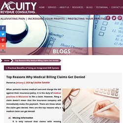 Top Reasons Why Medical Billing Claims Get Denied