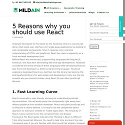 5 Reasons why you should use React - Mildaintrainings
