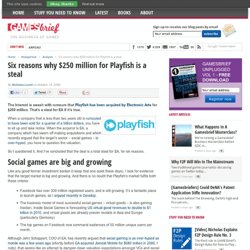 Six reasons why $250 million for Playfish is a steal