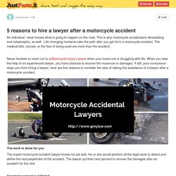 5 reasons to hire a lawyer after a motorcycle accident