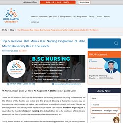 Top 5 Reasons to choose UMU for B.Sc. Nursing Programme