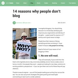 14 reasons why people don’t blog