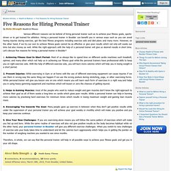 Five Reasons for Hiring Personal Trainer