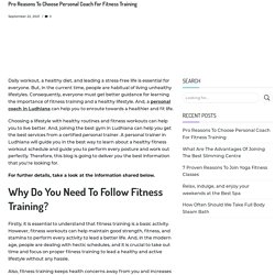 Pro Reasons To Choose Personal Coach For Fitness Training