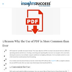 5 Reasons the Use of PDF is More Common