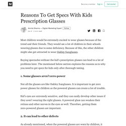Reasons To Get Specs With Kids Prescription Glasses