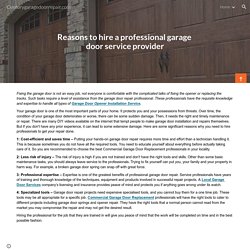 Centurygaragedoorrepair.com - Reasons to hire a professional garage door service provider