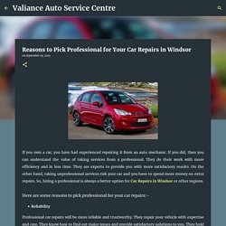 Reasons to Pick Professional for Your Car Repairs in Windsor
