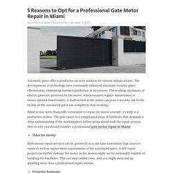 5 Reasons to Opt for a Professional Gate Motor Repair in Miami