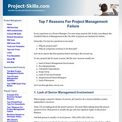 Top 7 reasons for project management failure