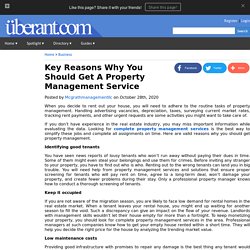 One Reasons Why You Should Get A Property Management Service