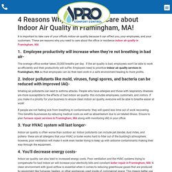 4 Reasons Why You Need to Care about Indoor Air Quality in Framingham, MA!
