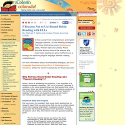 5 Reasons Not to Use Round Robin Reading with ELLs