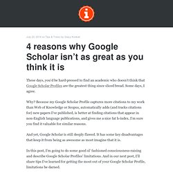4 reasons why Google Scholar isn’t as great as you think it is