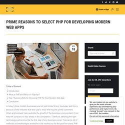 Prime Reasons to Select PHP for Developing Modern Web Apps