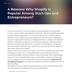 4 Reasons Why Shopify Is Popular Among Start-Ups and Entrepreneurs?