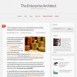 15 reasons why you should start using Model Driven Development
