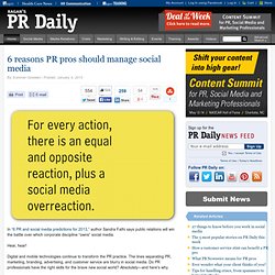 6 reasons PR pros should manage social media