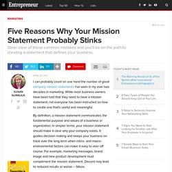 Five Reasons Why Your Mission Statement Probably Stinks