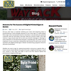 Reasons for the Success of Digital Printed Signs in Boston