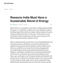 Reasons India Must Have a Sustainable Blend of Energy