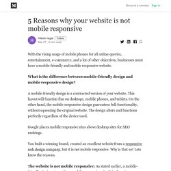 5 Reasons why your website is not mobile responsive