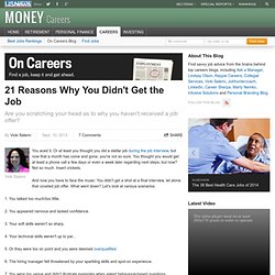 21 raisons pour lesquelles vous n'avez pas obtenu l'emploi - sur les carrières