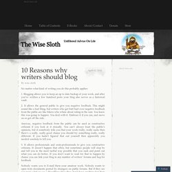 10 Reasons why writers should blog