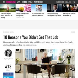 10 Reasons You Didn't Get That Job