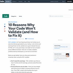 10 Reasons Why Your Code Won’t Validate (and How to Fix it) - NETTUTS