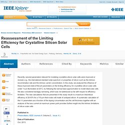 Reassessment of the Limiting Efficiency for Crystalline Silicon Solar Cells