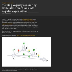 Turning vaguely reassuring finite-state machines into regular expressions @ Things Of Interest