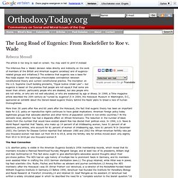 The Long Road of Eugenics: From Rockefeller to Roe v. Wade