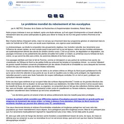 Unasylva - Vol. 6, No. 3 - Le problème mondial du reboisement et les eucalyptus