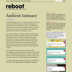 9.0 - Ambient Intimacy