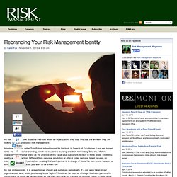 Rebranding Your Risk Management Identity