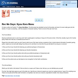 rec_a_day: Rec Me Days: Kyou Kara Maou
