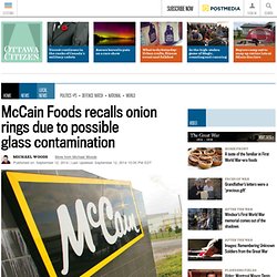 McCain Foods recalls onion rings due to possible glass contamination