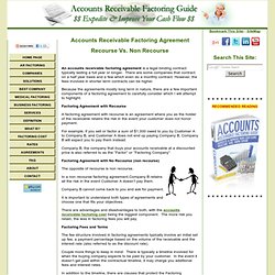 Accounts Receivable Factoring Agreement – Recourse vs. Non Recourse