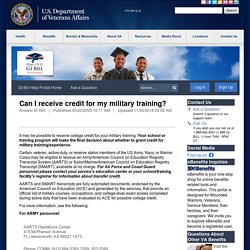 Can I receive credit for my military training?