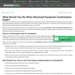 What Would You Do When Received Facebook Confirmation Code?