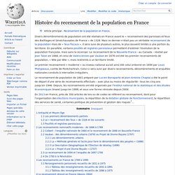 Histoire du recensement de la population en France