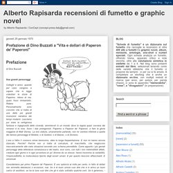 Alberto Rapisarda recensioni di fumetto e graphic novel: Prefazione di Dino Buzzati a "Vita e dollari di Paperon de' Paperoni"