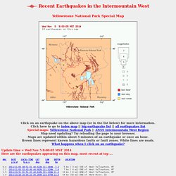 Recent Earthquakes for Yellowstone