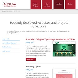 Recent Work - Mesuva Web Development